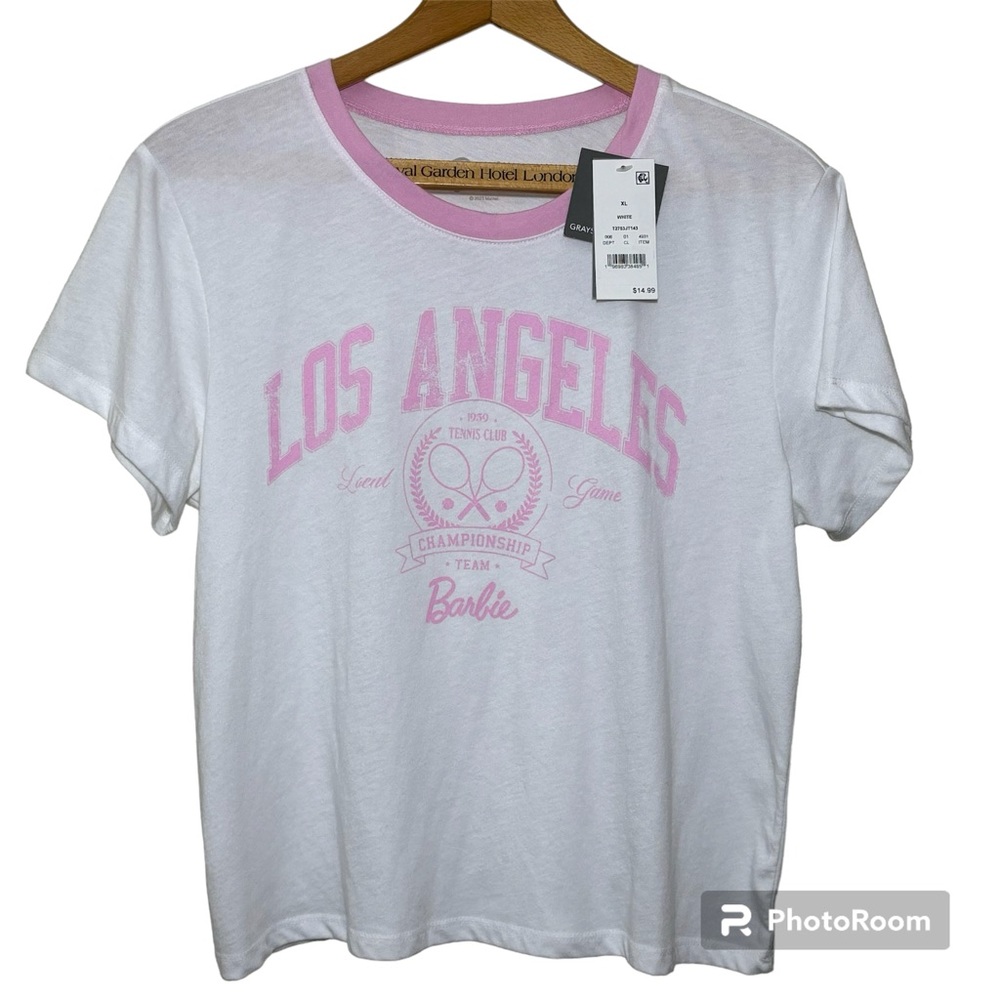Barbie Los Angeles Tennis Champion short sleeved Tee. Women’s/Juniors XL
